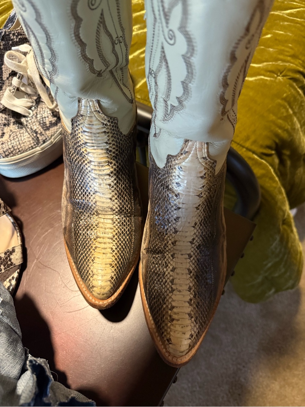Women's genuine snake cowboy boots size 9